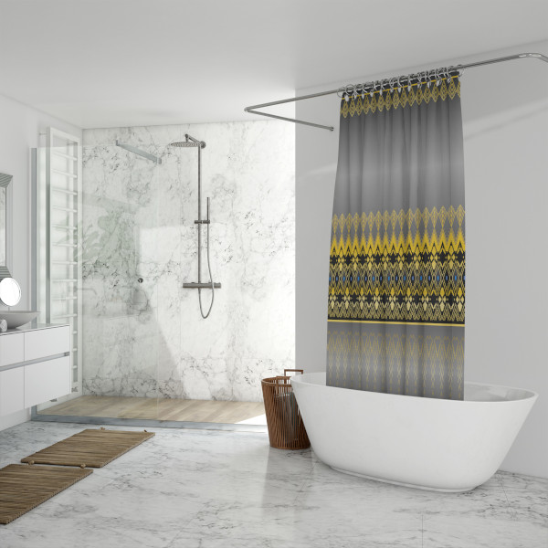 thai silk print pink shower curtain