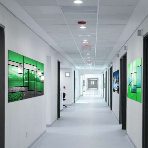 hospital corridor with art