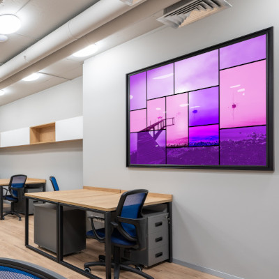 calming and relaxing art in a modern urban office