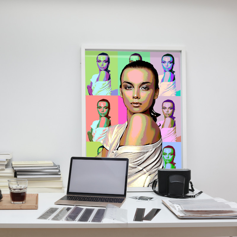 pop art poster woman mrs-badger-designs