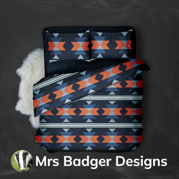 duvet geometric pattern design mrs badger designs