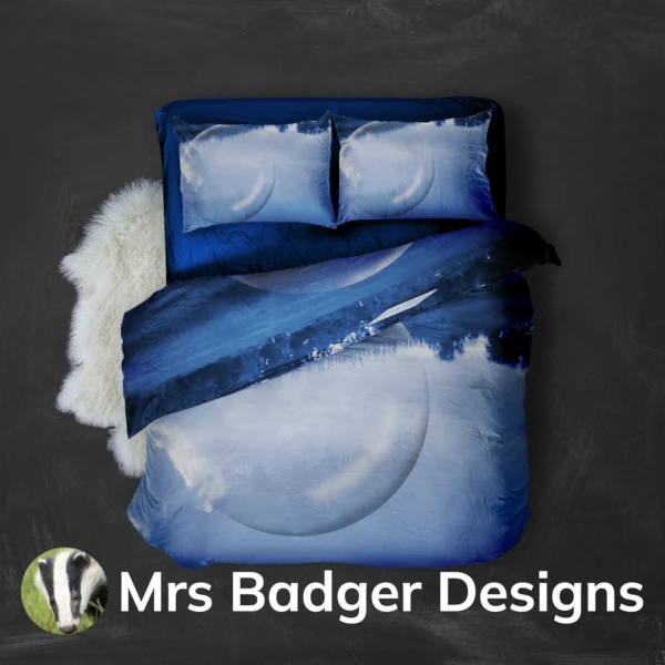 duvet blue abstract pattern design mrs badger designs