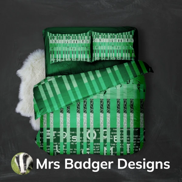 bedding green geometric design mrs badger designs
