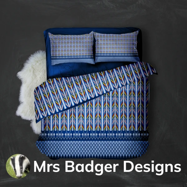 duvet blue thai silk pattern design mrs badger designs