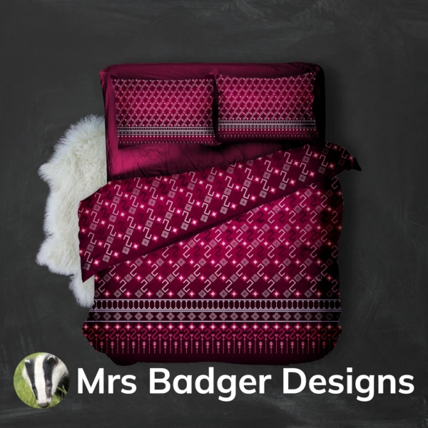 bedding black red thai silk pattern design mrs badger designs