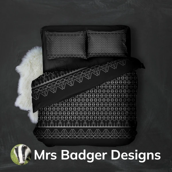 bedding thai gray white silk pattern design mrs badger designs