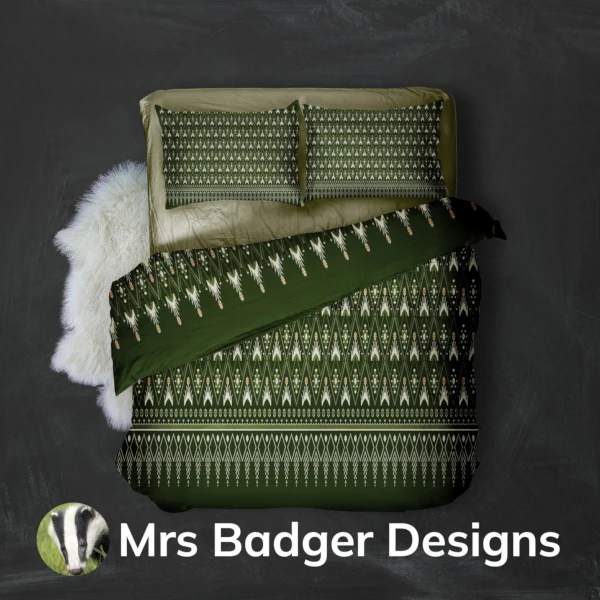 bedding thai dark green silk pattern design mrs badger designs