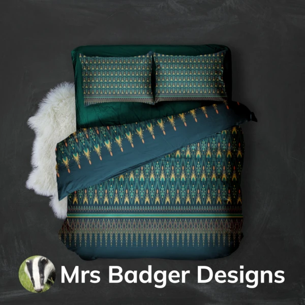 bedding teal thai silk pattern design mrs badger designs