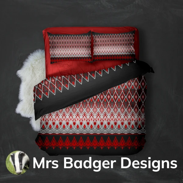 bedding red deer thai silk pattern design mrs badger designs