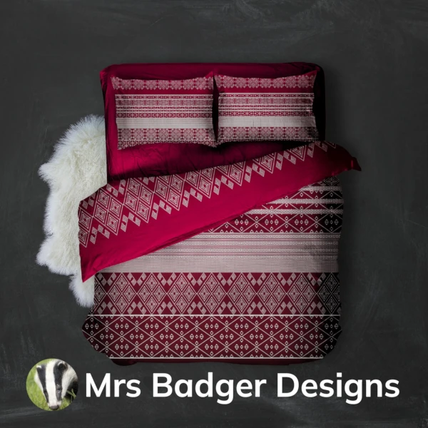 bedding red thai silk pattern design mrs badger designs