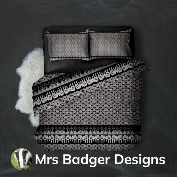 bedding nlack silver thai silk pattern designmrs badger designs