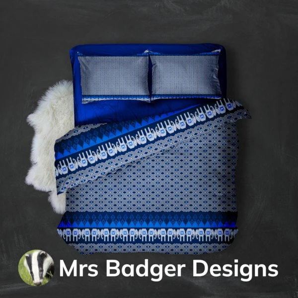 bedding blue thai silk pattern designmrs badger designs