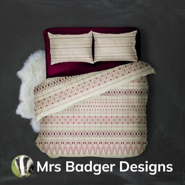 bedding red thai silk pattern designmrs badger designs