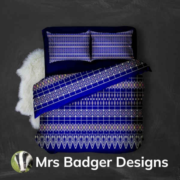 bedding royal blue thai silk pattern designmrs badger designs