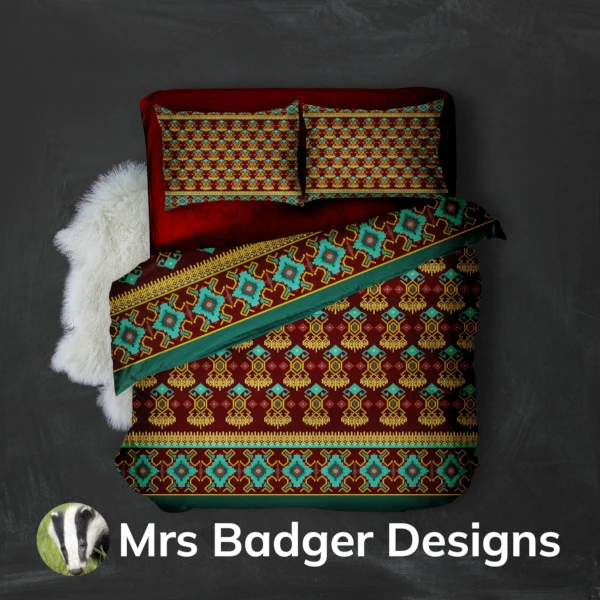 bedding teal thai silk pattern design mrs badger designs