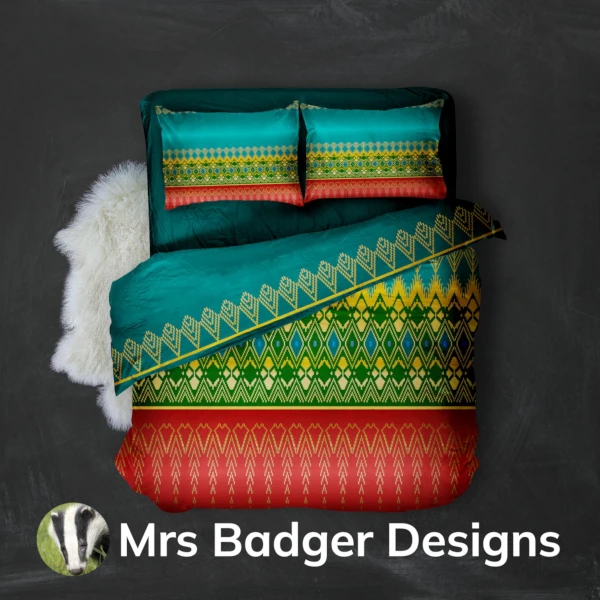 bedding teal thai silk pattern design mrs badger designs