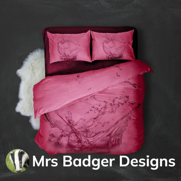 bedding contemporary art water splash light crimson
