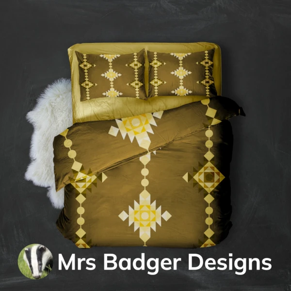 bedding yellow geometric windchimes design mrs badger designs