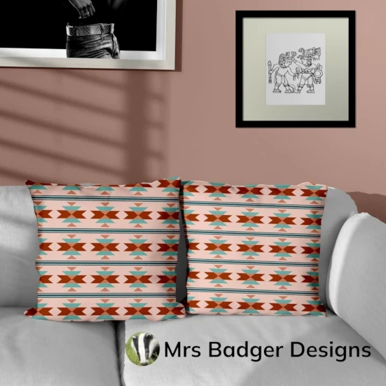 bedding aztec beige geometric design mrs badger designs