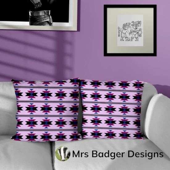 bedding aztec purple geometric design mrs badger designs