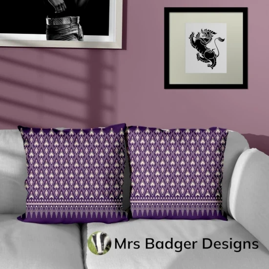 bedding thai pastel purple silk pattern design mrs badger designs