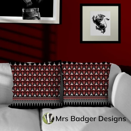 bedding thai red black silk pattern design mrs badger designs