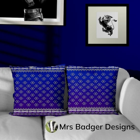 bedding blue purple thai silk pattern design mrs badger designs