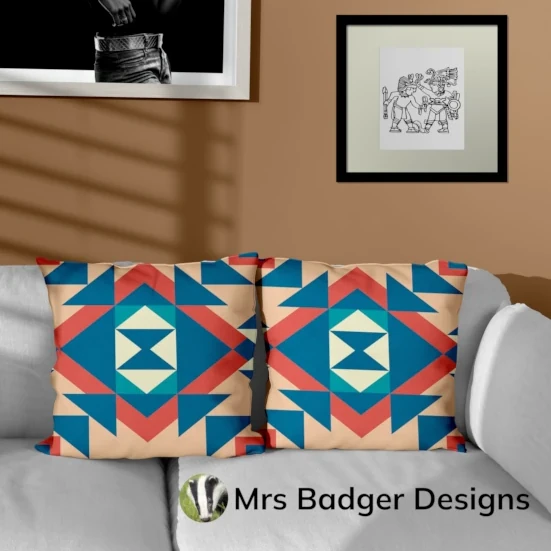 bedding earth green brown geometric hourglass design mrs badger designs