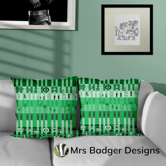 bedding green geometric design mrs badger designs