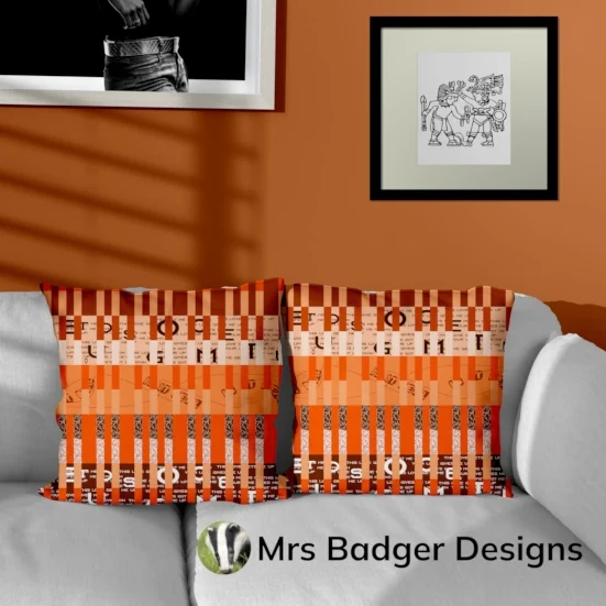 bedding orange geometric design mrs badger designs