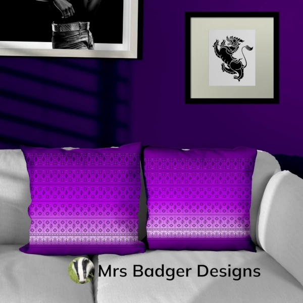 bedding purple hook thai silk pattern design mrs badger designs