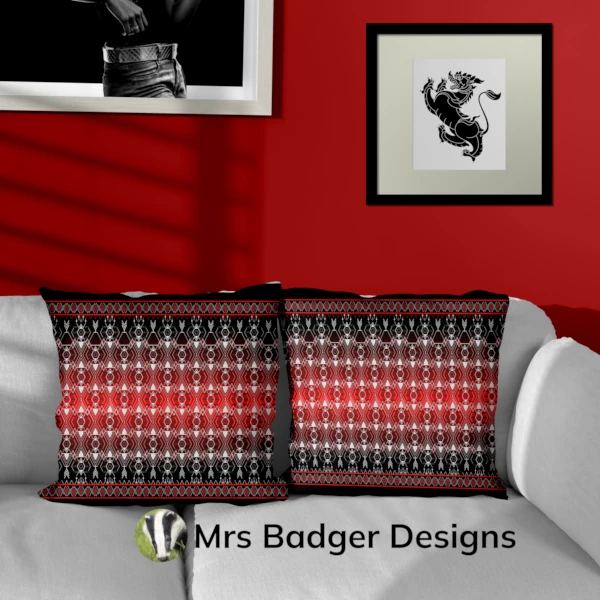 bedding fishing red thai silk pattern design mrs badger designs