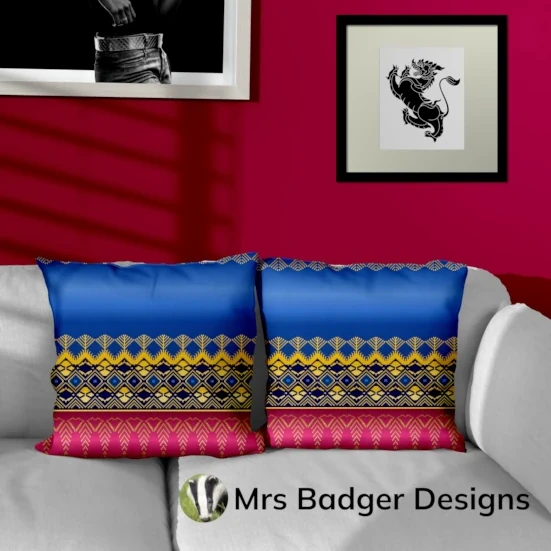bedding blue thai silk pattern design mrs badger designs