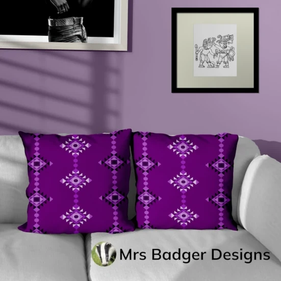 bedding purple geometric windchimes design mrs badger designs