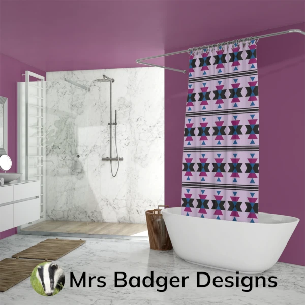 bedding aztec purple geometric design mrs badger designs