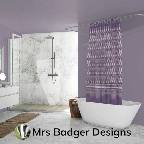 shower curtain thai pastel purple silk pattern design mrs badger designs