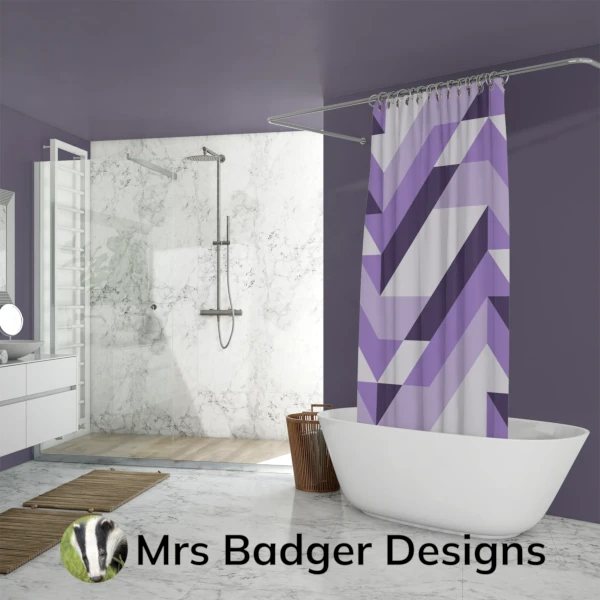 shower curtain geometric pattern design mrs badger designs