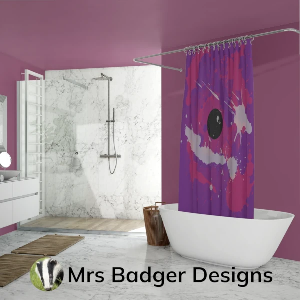 shower curtain crimson abstract pattern design mrs badger designs
