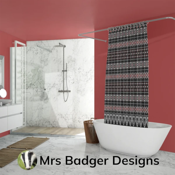 shower curtain white thai silk pattern designmrs badger designs