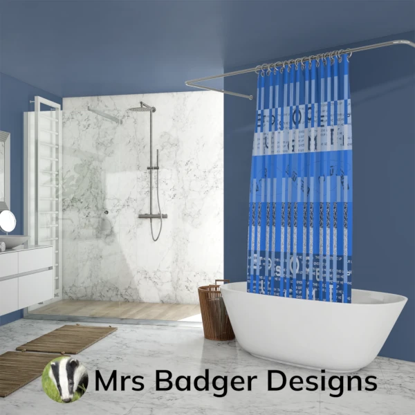 bedding blue geometric design mrs badger designs