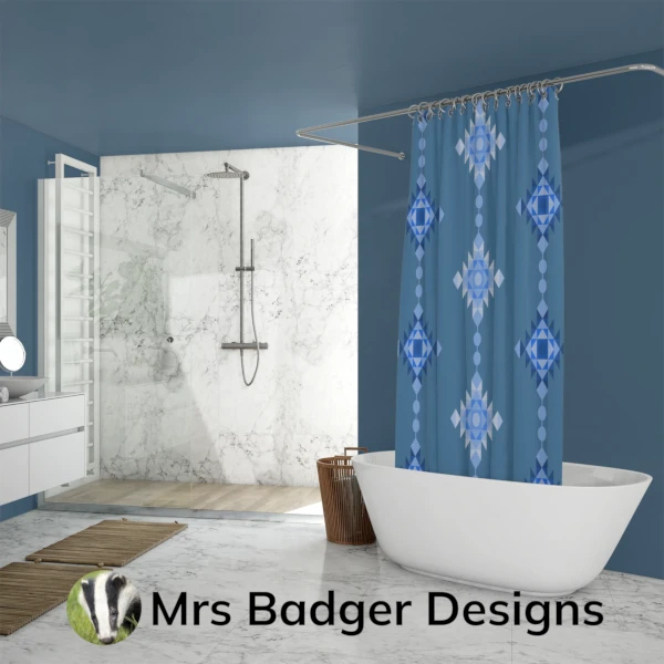 bedding blue geometric windchimes design mrs badger designs