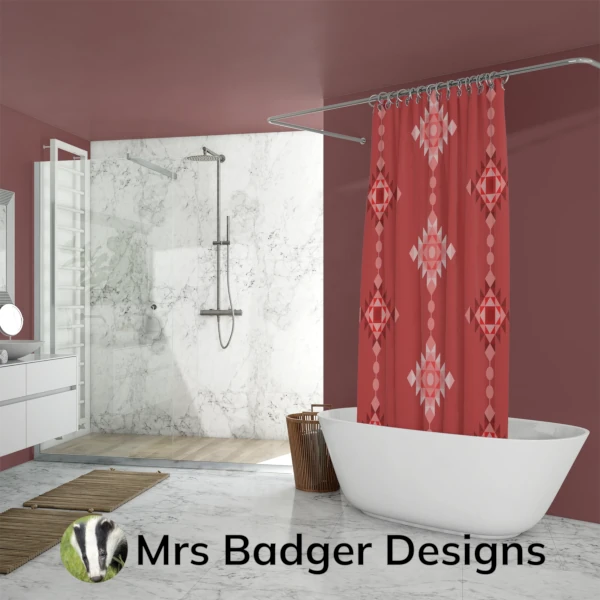bedding red geometric windchimes design mrs badger designs