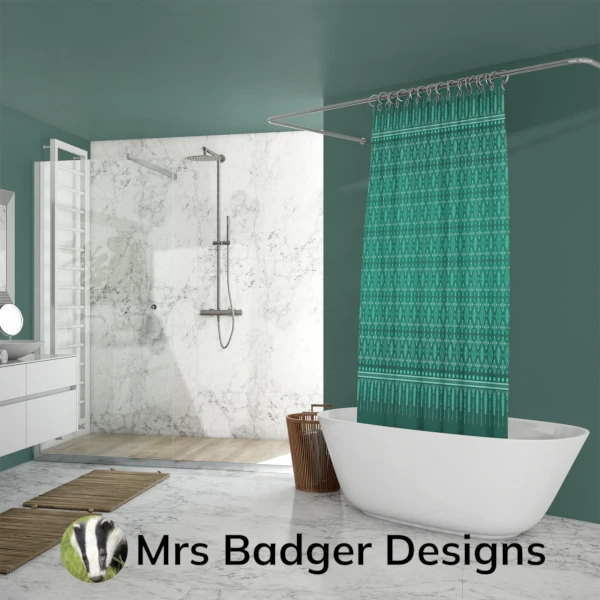 shower curtain black red thai silk pattern design mrs badger designs
