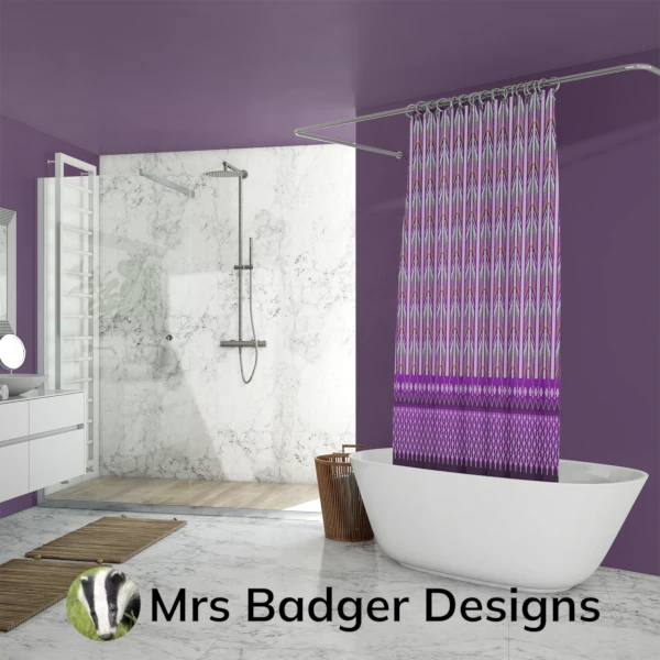 shower curtain black red thai silk pattern design mrs badger designs