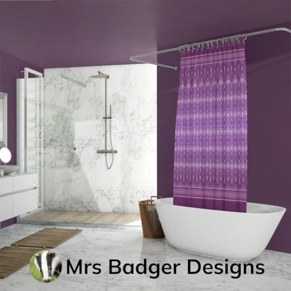 shower curtain fishing rose thai silk pattern design mrs badger designs