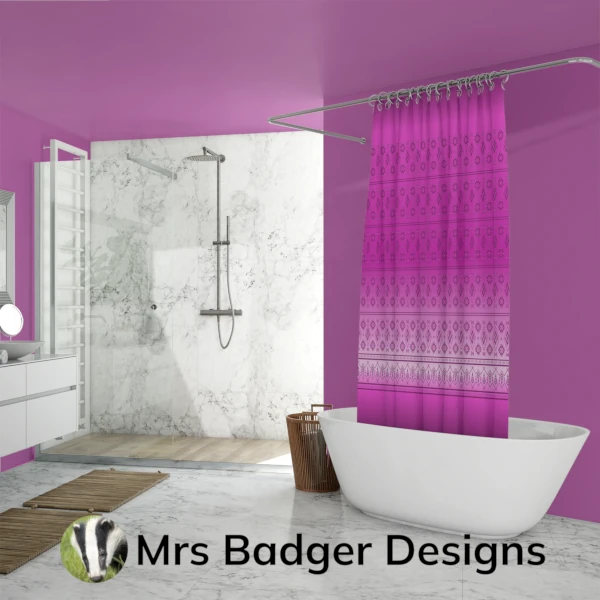 shower curtain rose hook thai silk pattern design mrs badger designs