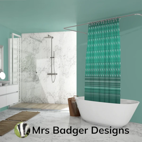 shower curtain black red thai silk pattern design mrs badger designs