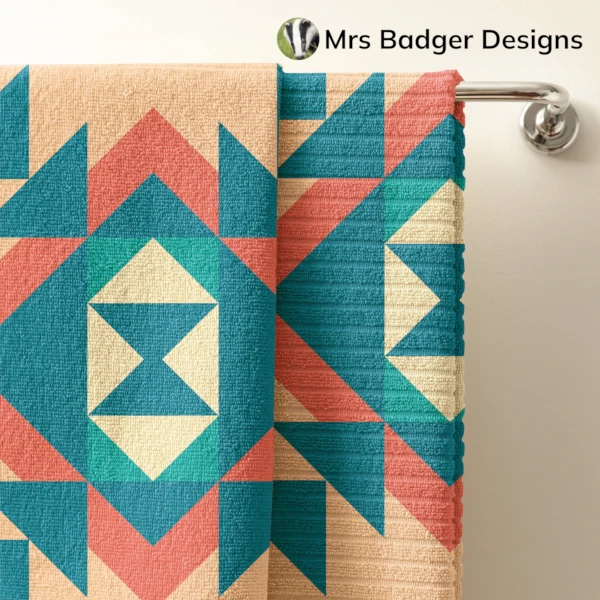 bedding earth green brown geometric hourglass design mrs badger designs