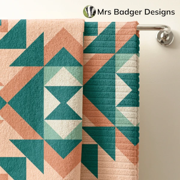 bedding teracotta geometric hourglass design mrs badger designs