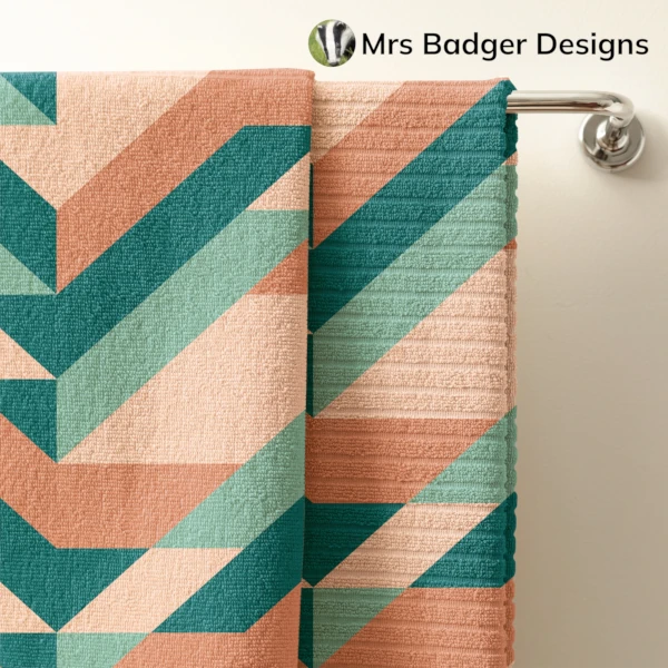 bedding geometric teal green brown mountains design mrs badger designs